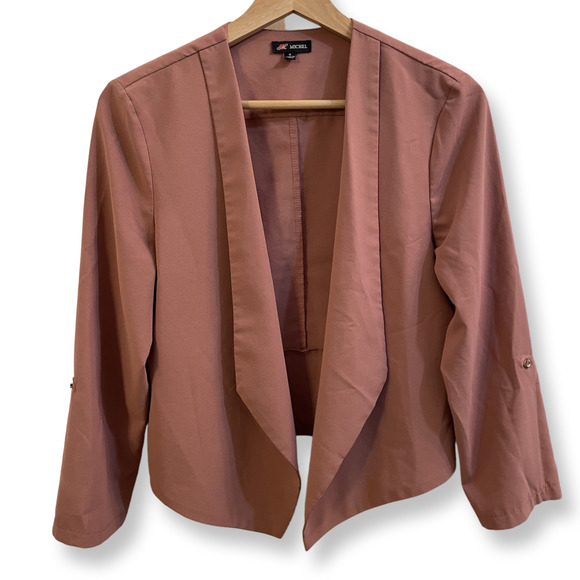 Michel Jackets & Blazers - Pre-Owned Michel Lightweight Rose Open Front Blazer Jacket Size S